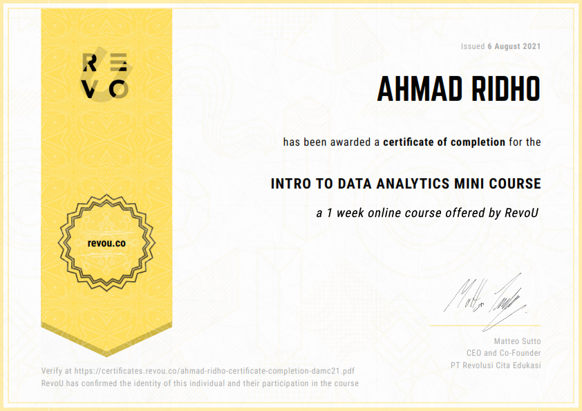 RevoU Data Analytics